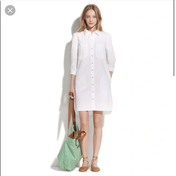 Madewell Classic White Shirt Dress - Picture 2 of 8
